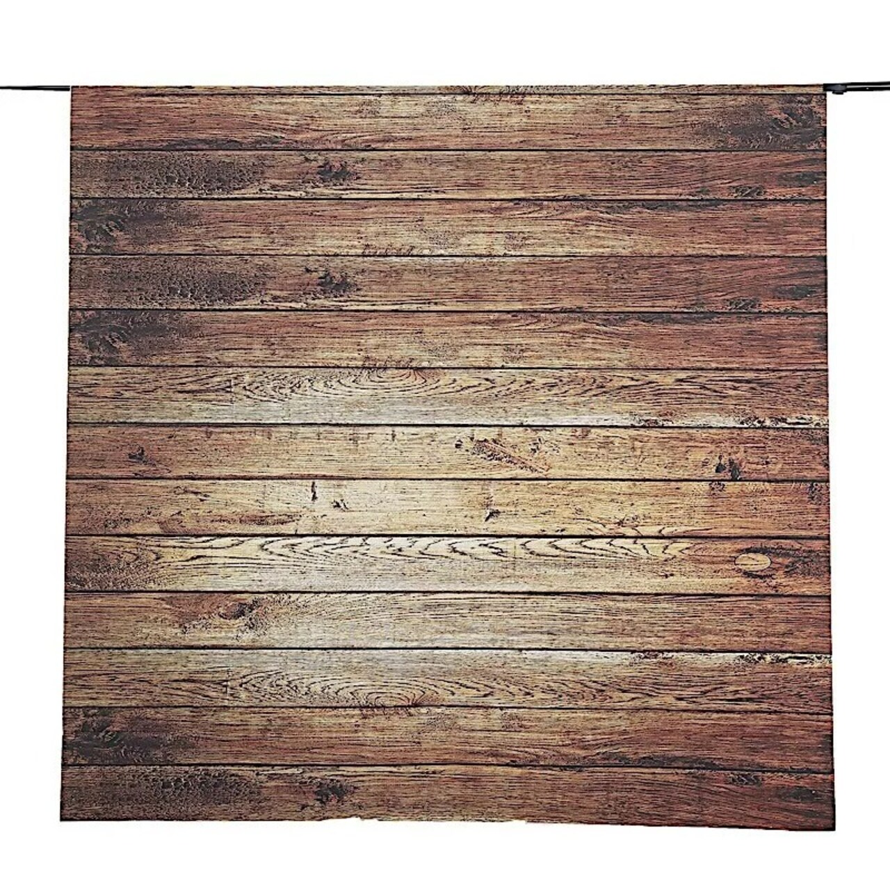 8 ft Brown Vinyl Photography Background Vintage Wood Printed BACKDROP Events